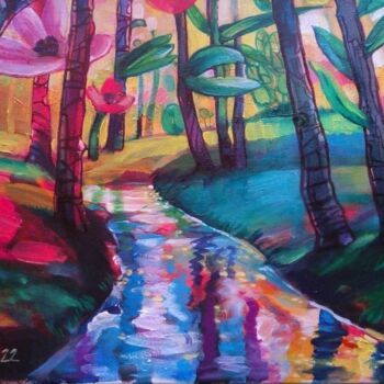 「"Цветочный лес"」というタイトルの絵画 Roman Siabroによって, オリジナルのアートワーク, オイル