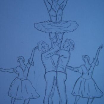 Desenho intitulada "Balé" por Romeo Zanchett, Obras de arte originais