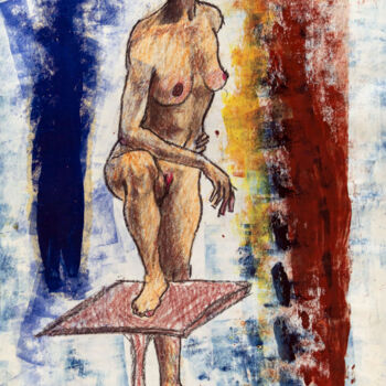 제목이 "donna in piedi"인 미술작품 Romina Rosati로, 원작, 아크릴