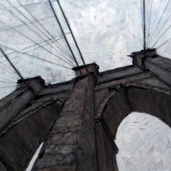 Pintura intitulada "Brooklyn Bridge" por Romina Diaz-Brarda, Obras de arte originais, Acrílico