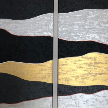 Pittura intitolato "Bipolar" da Romros, Opera d'arte originale, Nastro adesivo Montato su Telaio per barella in legno