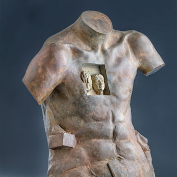 Sculpture titled "" Roman torso II "" by Romuald Wisniewski, Original Artwork, Metals