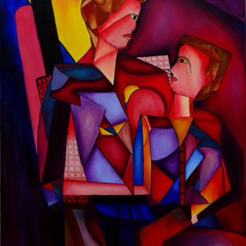 Malerei mit dem Titel "Le vrai amour" von Romuald Canas Chico, Original-Kunstwerk, Öl