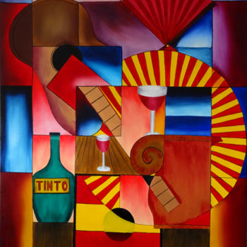 Картина под названием "Viva españa" - Romuald Canas Chico, Подлинное произведение искусства, Масло
