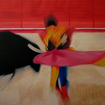 Peinture intitulée "Tauromachie" par Romuald Canas Chico, Œuvre d'art originale, Huile