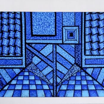 Arts numériques intitulée "Blue abstract" par Romuald Canas Chico, Œuvre d'art originale