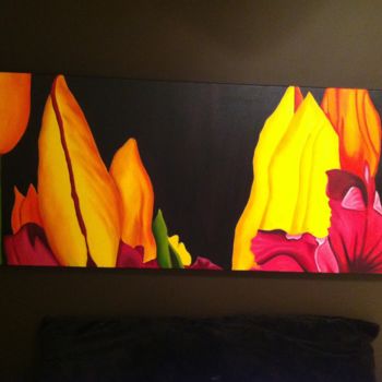 Painting titled "Tulip abstract" by Ronald Egan, Original Artwork