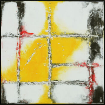 Pintura titulada "My yellow square" por Ronald Hunter, Obra de arte original, Acrílico Montado en Bastidor de camilla de mad…