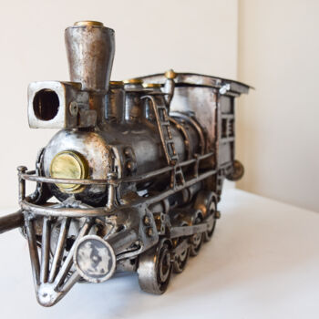 Скульптура под названием "Locomotora a vapor…" - Roque Alaniz, Подлинное произведение искусства, Металлы