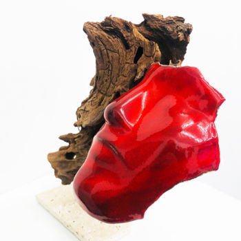 Sculpture titled "Spirito rosso" by Rosa-Terra By Rosanna, Original Artwork, Mixed Media