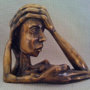 Sculpture titled "LA PRISE DE TETE" by Rosario, Original Artwork