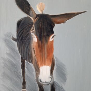 Картина под названием "El burro" - Roser Solà, Подлинное произведение искусства, Масло