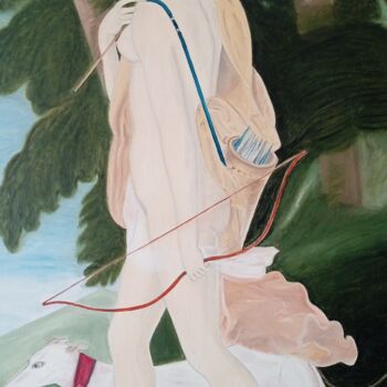 Pintura titulada "La cazadora" por Roser Solà, Obra de arte original, Oleo