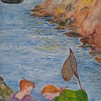 「Los pescadores」というタイトルの絵画 Roser Solàによって, オリジナルのアートワーク, オイル