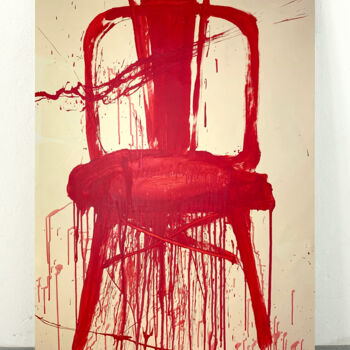 Pintura intitulada "Red chair 2" por Rosi Roys, Obras de arte originais, Acrílico