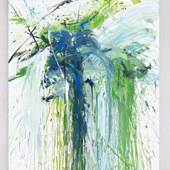 Pintura titulada "Blue flower 2" por Rosi Roys, Obra de arte original, Acrílico