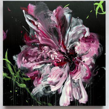 Ζωγραφική με τίτλο "Pink flower 23" από Rosi Roys, Αυθεντικά έργα τέχνης, Ακρυλικό