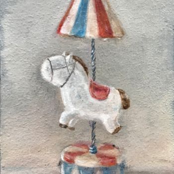 Painting titled "circus pony" by Marina Deryagina, Original Artwork, Oil
