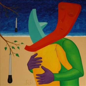 Malarstwo zatytułowany „Relic Embrace Besid…” autorstwa Rudy Pavlina, Oryginalna praca, Olej