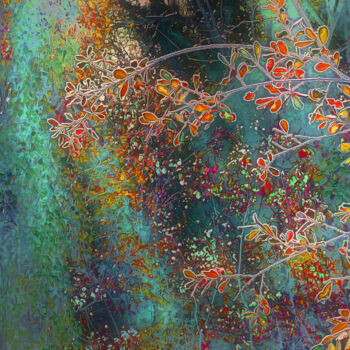 Digital Arts titled "Forêt primaire" by Michel Guillaumeau, Original Artwork, Digital Painting Mounted on Aluminium
