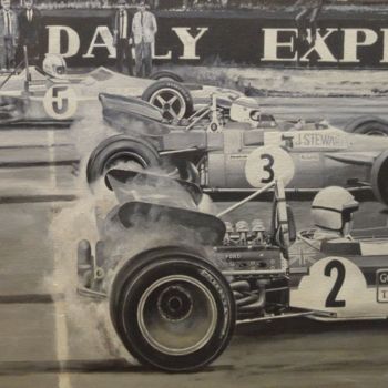 Pintura intitulada "Silverstone Grand P…" por Ruben Badia, Obras de arte originais, Óleo