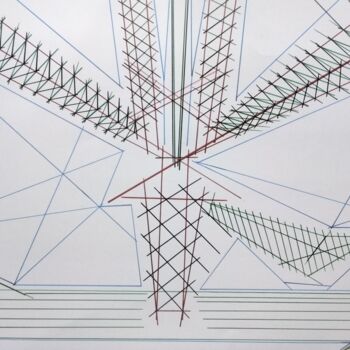 Disegno intitolato "Bridging Gaps" da Rubin Kriel, Opera d'arte originale, Pennarello