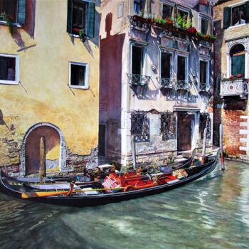 Malerei mit dem Titel "Venezia 18" von Rüdiger Eggers, Original-Kunstwerk, Aquarell