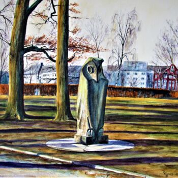 Painting titled "Schrevenpark 40, Ki…" by Rüdiger Eggers, Original Artwork, Watercolor