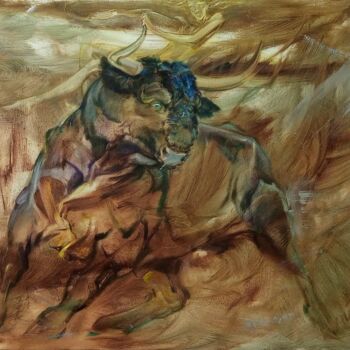 Painting titled "Divine creatures" by Rumen Dimitrov, Original Artwork, Oil