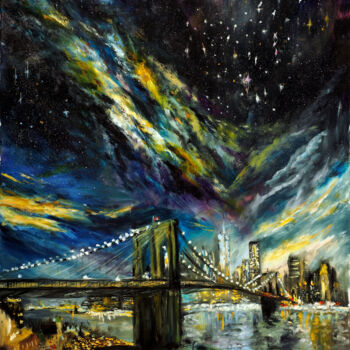 Картина под названием "Under the Stars of…" - Ruslana Levandovska, Подлинное произведение искусства, Масло Установлен на Дер…