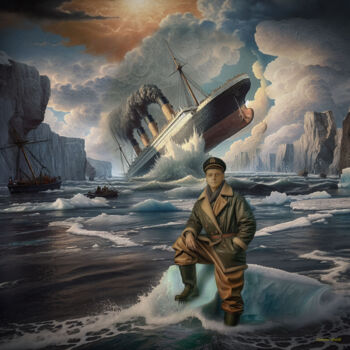 Artes digitais intitulada "Among the icebergs." por Rustle Extreme, Obras de arte originais, colagem digital
