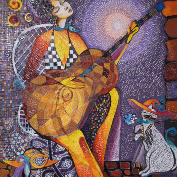 "Melodic Dreams" başlıklı Tablo Ruzanna Melqumyan tarafından, Orijinal sanat, Petrol Ahşap Sedye çerçevesi üzerine monte edi…