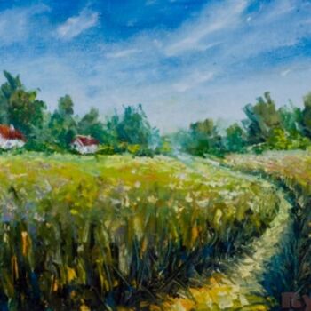 Pintura intitulada "Summer rural landsc…" por Rybakow Fine Art, Obras de arte originais, Óleo