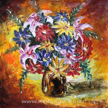Painting titled "Painting: Cheerful…" by Rybakow Fine Art, Original Artwork, Oil