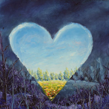 Pintura intitulada "Распахну свое сердц…" por Rybakow Fine Art, Obras de arte originais, Óleo