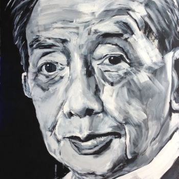 Painting titled "François Cheng" by Maryse Coin (Ryse Kaïa), Original Artwork, Acrylic