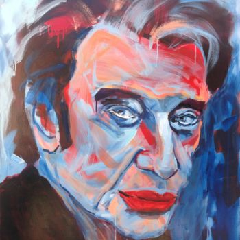 Painting titled "Johnny" by Maryse Coin (Ryse Kaïa), Original Artwork, Acrylic Mounted on Wood Stretcher frame