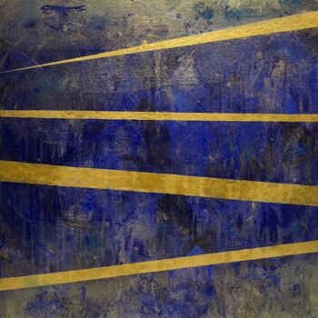 Malerei mit dem Titel "Gold Line" von Sab Wisniewsky, Original-Kunstwerk, Acryl