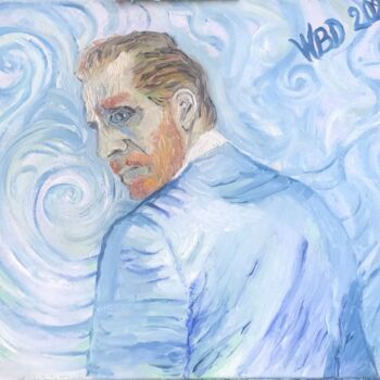 Painting titled "Vang Gogh et moi: w…" by Sabine Chapron, Original Artwork, Oil Mounted on Wood Stretcher frame