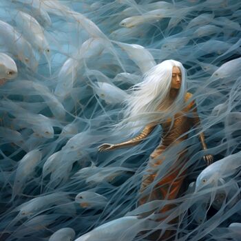 Цифровое искусство под названием "Subconscious Sea" - Sabine Glardon, Подлинное произведение искусства, Изображение, сгенери…