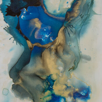 Ζωγραφική με τίτλο "Tango" από Sabine Vandermouten (Sabine.V), Αυθεντικά έργα τέχνης, Μελάνι Τοποθετήθηκε στο Ξύλινο φορείο…