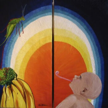 Peinture intitulée "L insectivore du no…" par Sabra Artiste, Œuvre d'art originale, Huile
