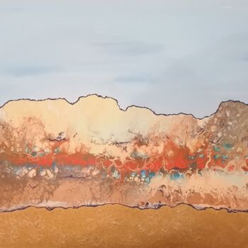 Schilderij getiteld "Desert" door Sabrina Galijas-Reginali, Origineel Kunstwerk, Acryl Gemonteerd op Frame voor houten branc…