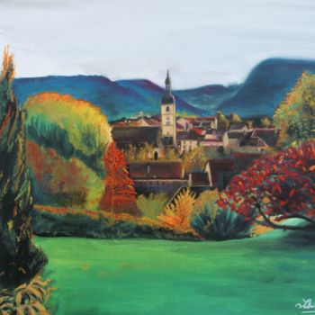 Schilderij getiteld "Un automne à Ornans" door Sabrina Pahin-Mourot (Sabrina PM), Origineel Kunstwerk, Olie