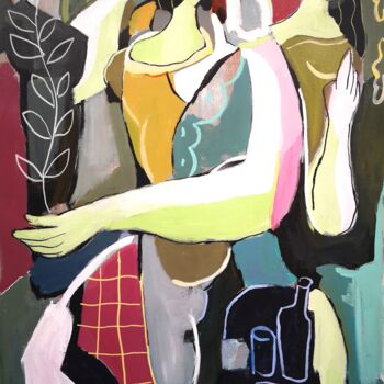 Painting titled "Pareja" by Sacha Barrette, Original Artwork, Acrylic