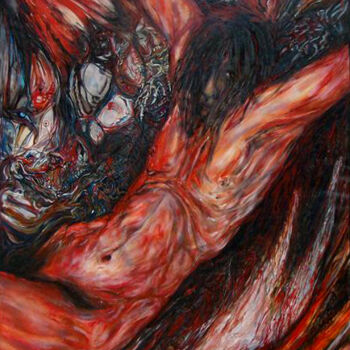 Painting titled "The rise of Samael" by Safir & Rifas, Original Artwork, Oil