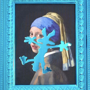 Painting titled "I'm Sorry Vermeer" by Sagrasse, Original Artwork, Acrylic Mounted on Wood Stretcher frame