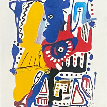 ""La dame blonde"" başlıklı Tablo Said Ouarzaz tarafından, Orijinal sanat, Akrilik Karton üzerine monte edilmiş