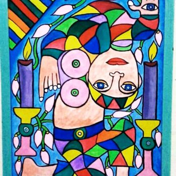 绘画 标题为“la schizophrénie” 由Ardal, 原创艺术品, 丙烯