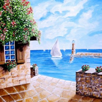 Peinture intitulée "en-bord-de-mer.jpg" par Lolo, Œuvre d'art originale